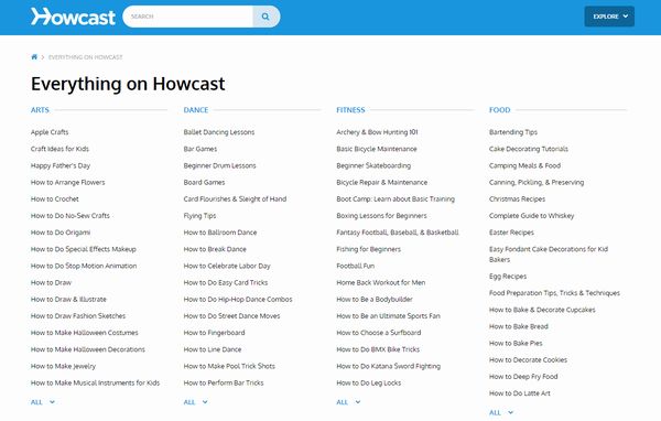 Everything on Howcast